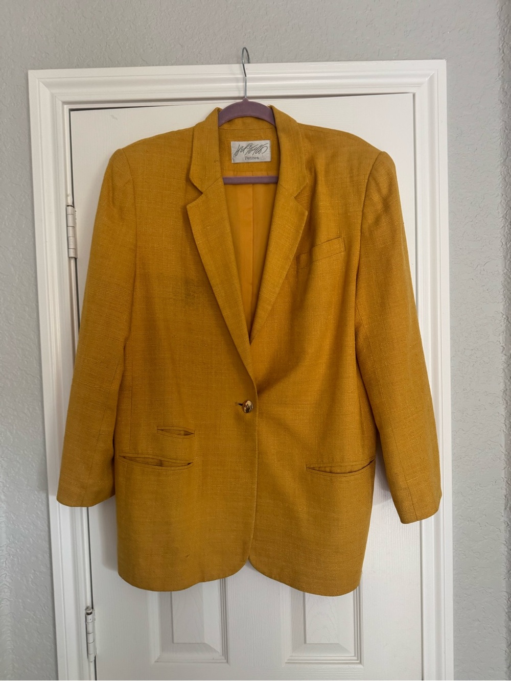 Lord & Taylor Silk Mustard Yellow Women's Blazer